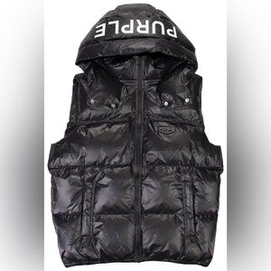 Purple Brand Men's Nylon Puffer Vest in Black